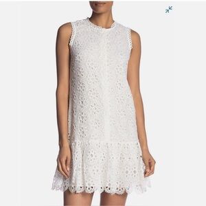 NWT Trina Turk Crochet Embroidered Eyelet Flounce Dress  Sz 2